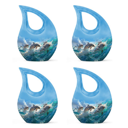 10-inch Joyful Dolphin Pod Urn 