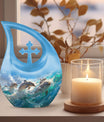 10-inch Joyful Dolphin Pod Urn 