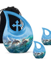 Joyful Dolphins Famiy Urn For Cremation - Funeral Urn for Loved Ones