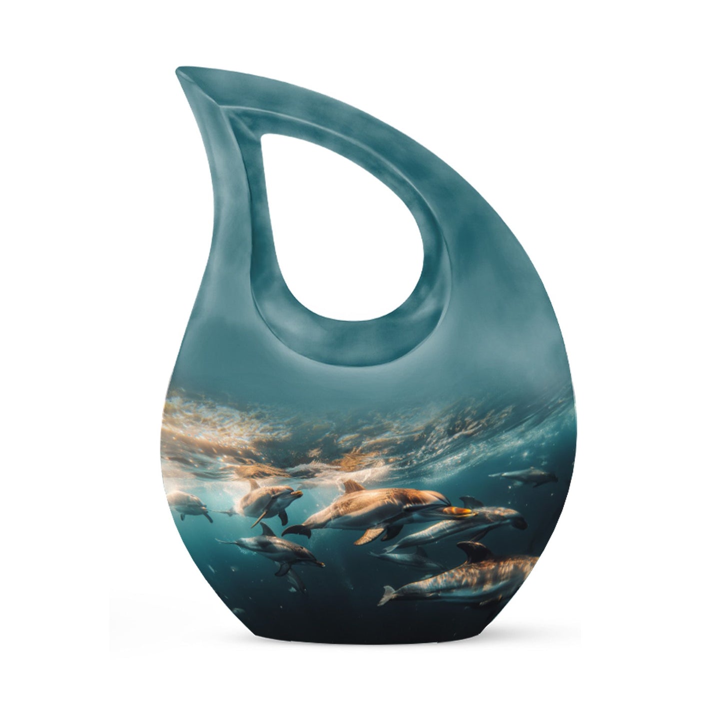 Personalized Dolphin Memorial Urn for Human Ashes - 10-inch, 200 cu in - Yatskia