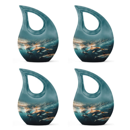 Personalized Dolphin Memorial Urn for Human Ashes - 10-inch, 200 cu in - Yatskia