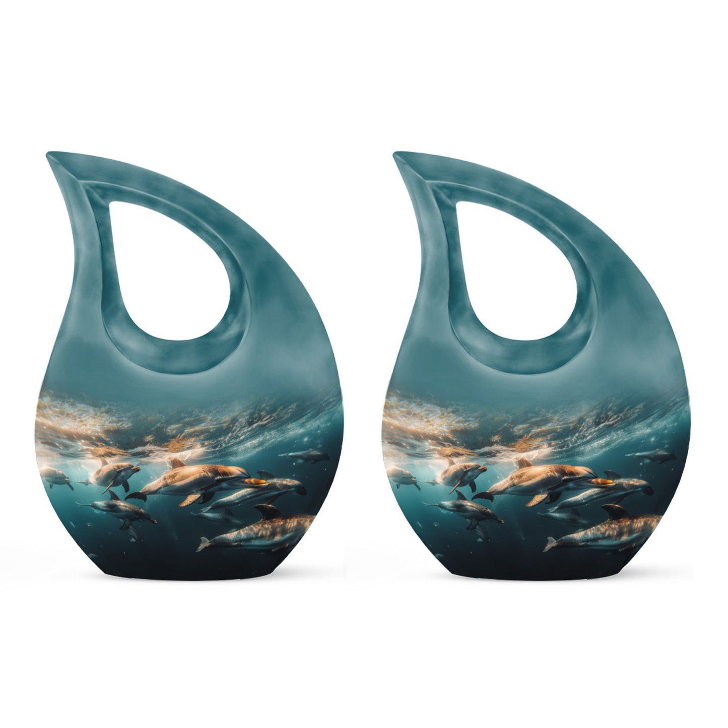 Personalized Dolphin Memorial Urn for Human Ashes - 10-inch, 200 cu in - Yatskia