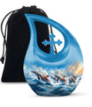 Dolphins Memorial Urn For Women - Artistic Funeral Urn for Sale