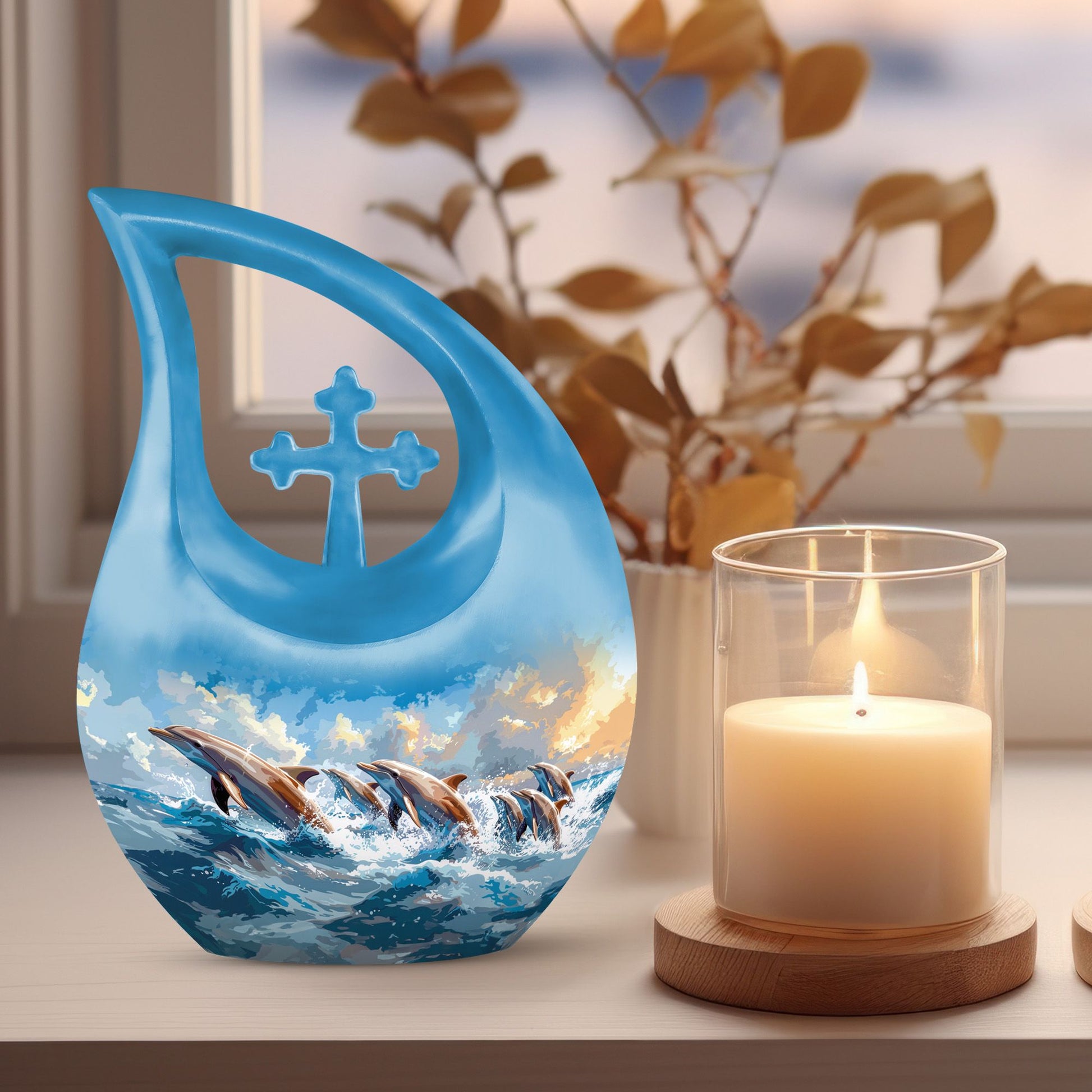 Skyward Dolphin Leap Urn, 