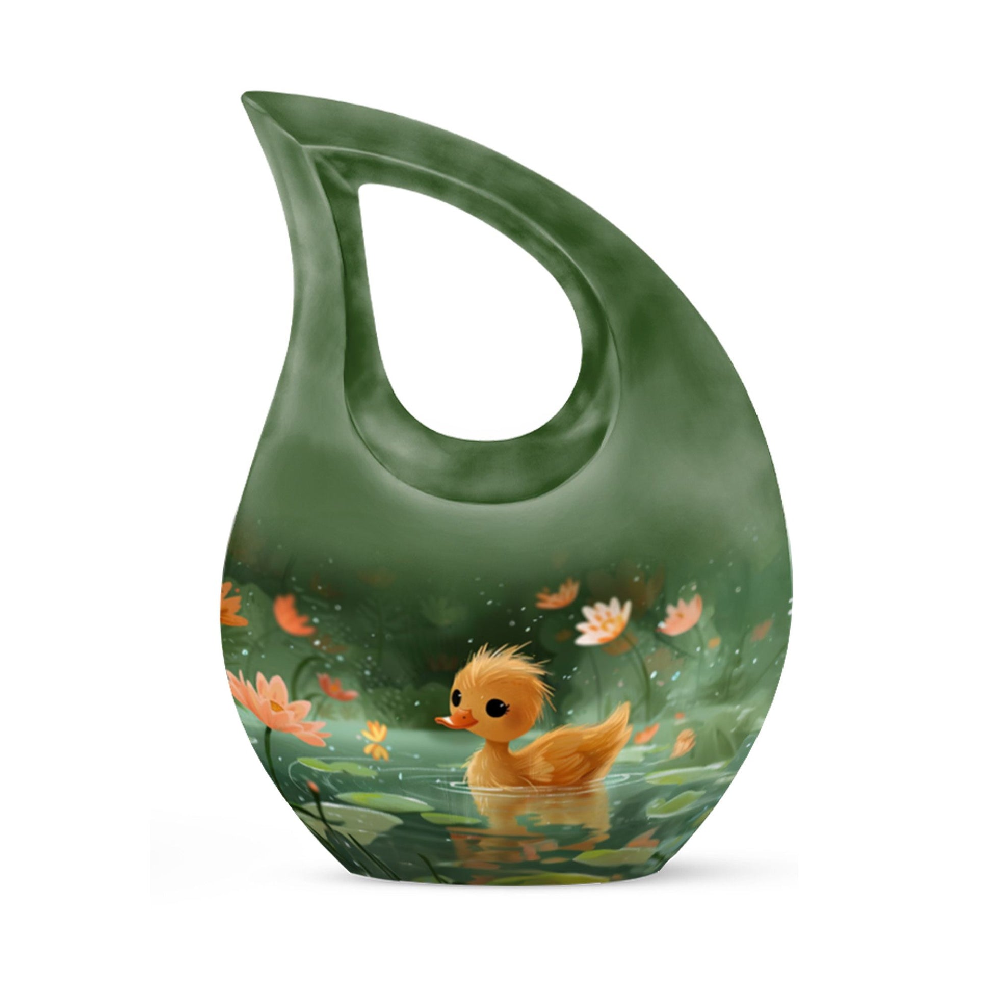 Animated Duckling's Urn For Adults - Duck Funeral Cremation Urn For Ashes