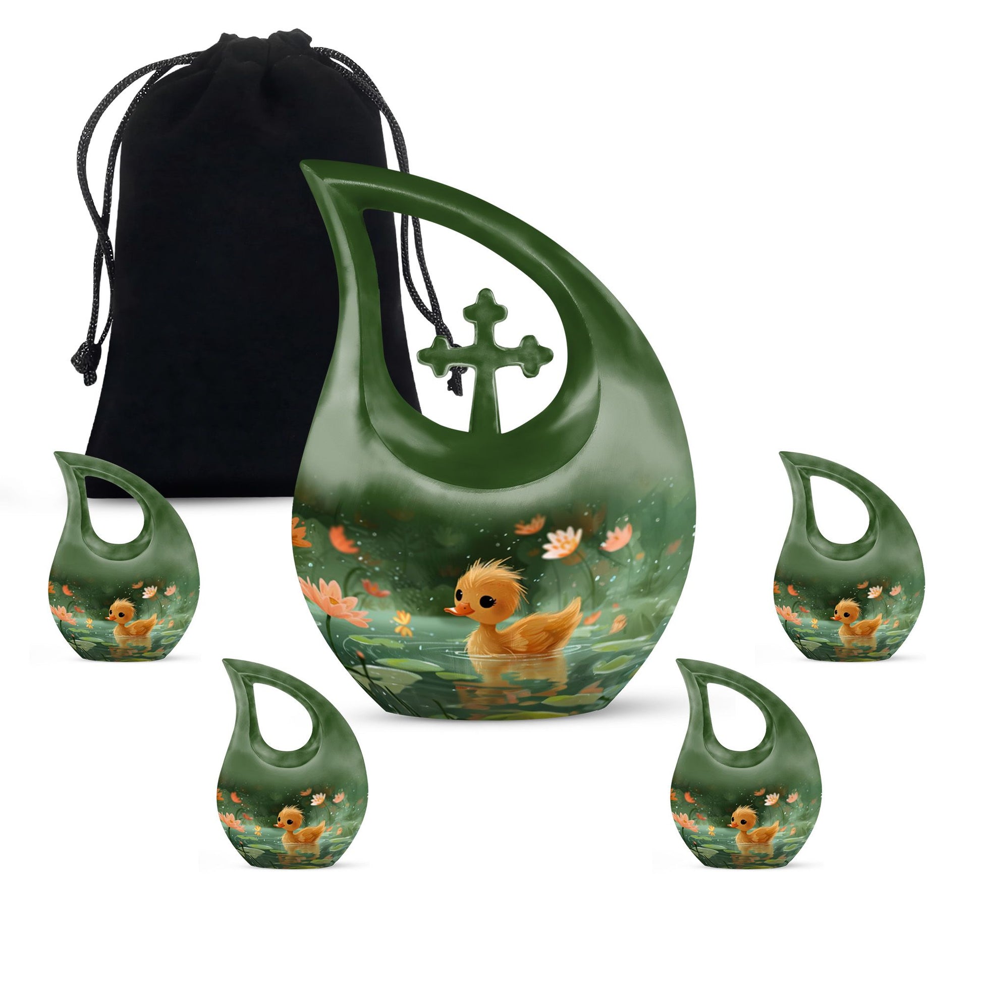 Animated Duckling's Urn For Adults - Duck Funeral Cremation Urn For Ashes