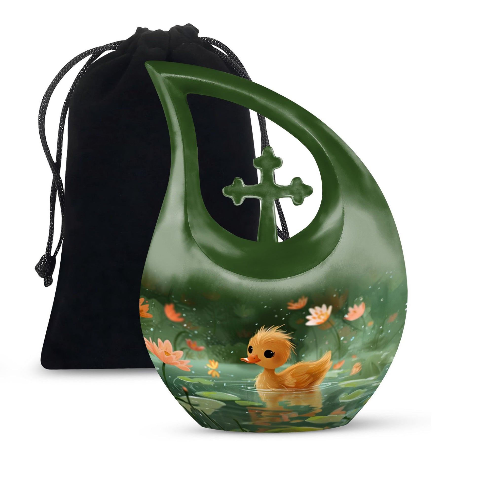 Animated Duckling's Urn For Adults - Duck Funeral Cremation Urn For Ashes