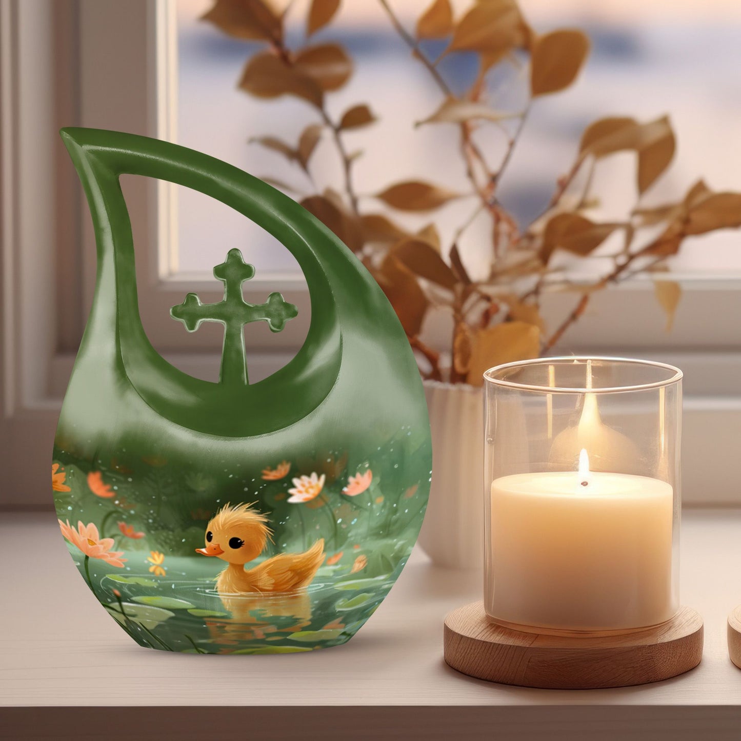 Duckling's Floral Kingdom Urn, 