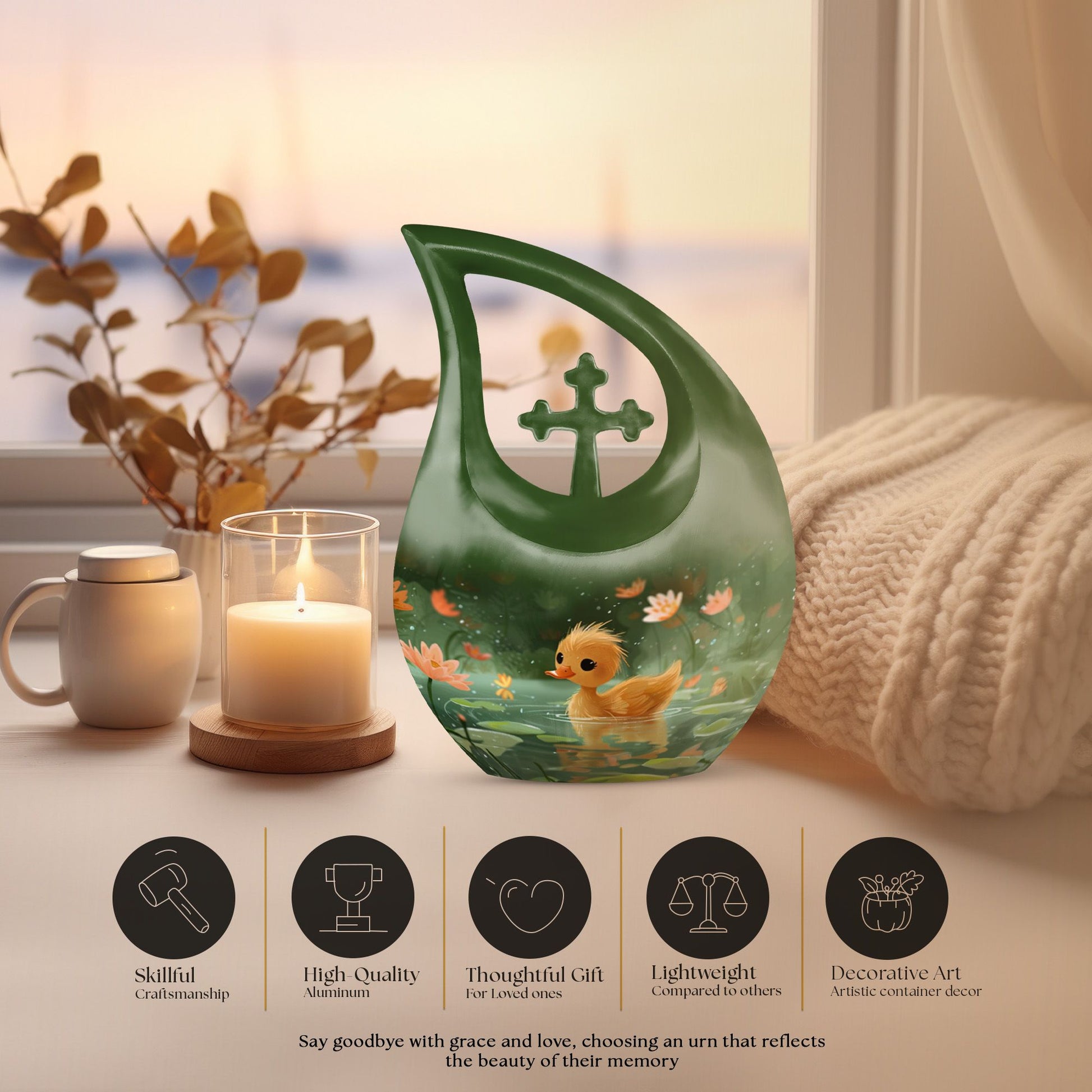 Duckling's Floral Kingdom Urn, 