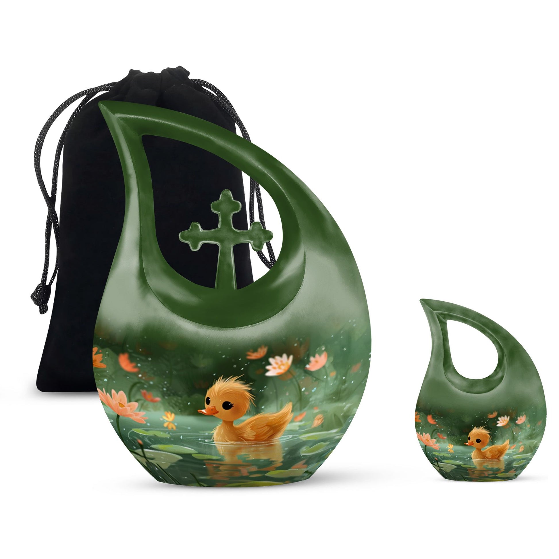 Animated Duckling's Urn For Adults - Duck Funeral Cremation Urn For Ashes