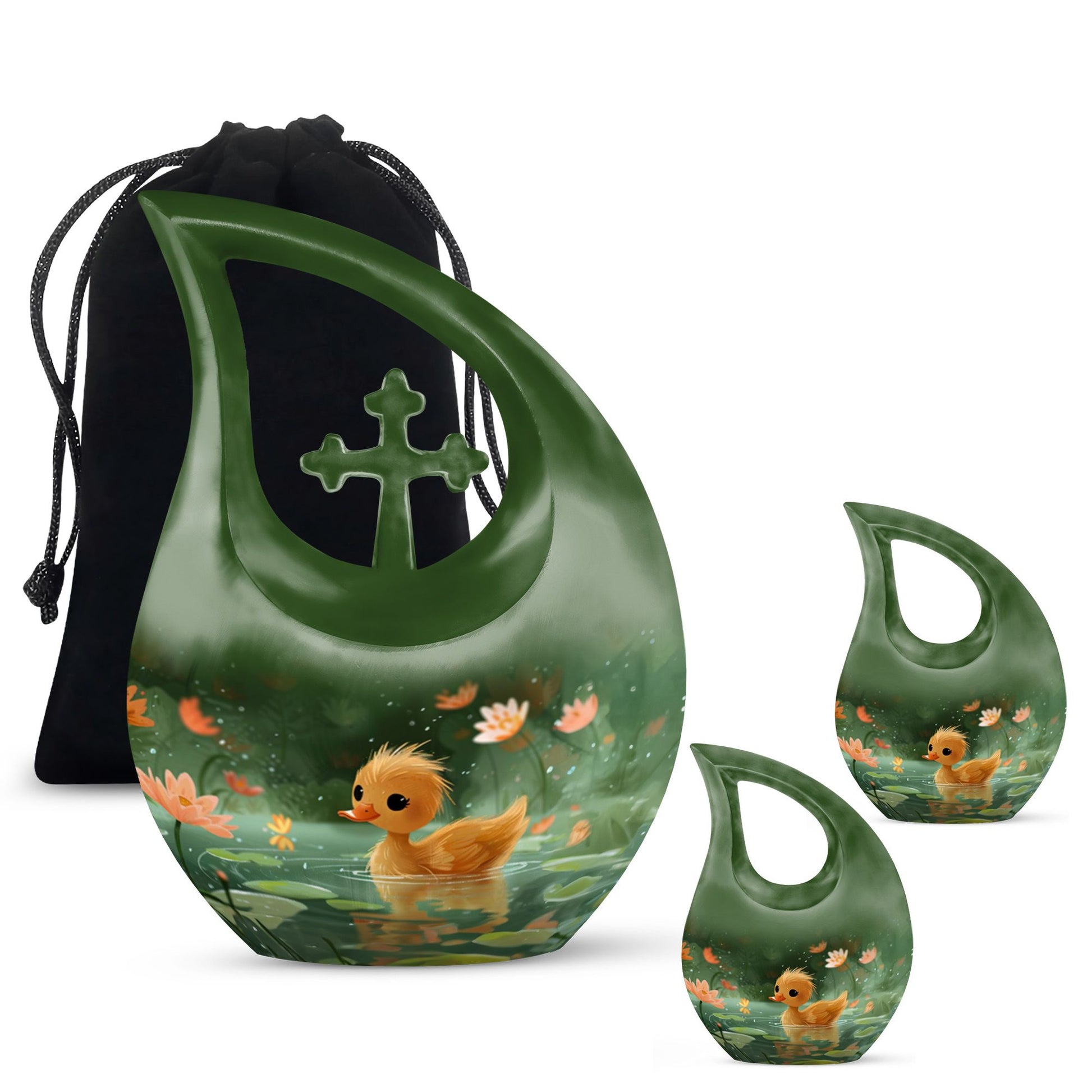 Animated Duckling's Urn For Adults - Duck Funeral Cremation Urn For Ashes