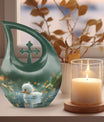 Dewy Dawn Duckling themed, Cross Drop designed aluminium urn