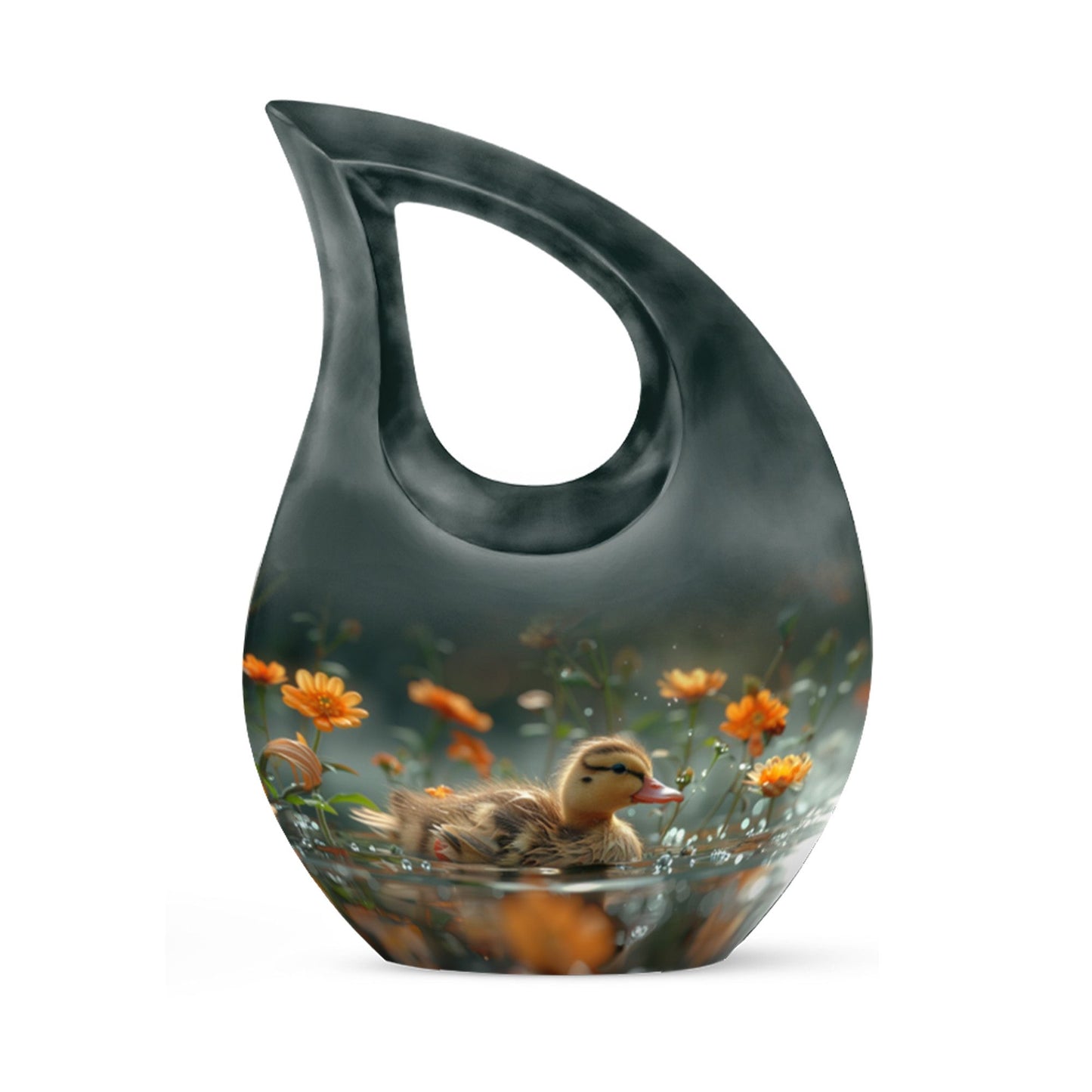 Personalized Flower Memorial Urn for Women - 10-inch, 200 cu in - Yatskia