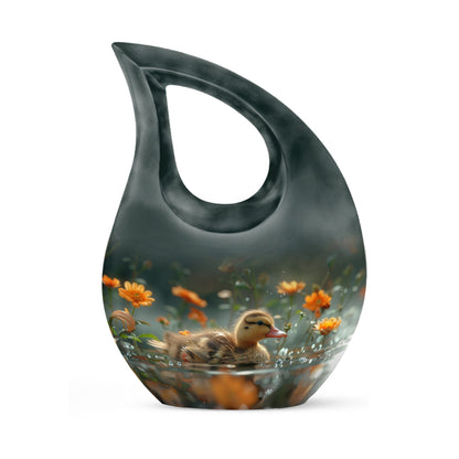 Personalized Flower Memorial Urn for Women - 10-inch, 200 cu in - Yatskia