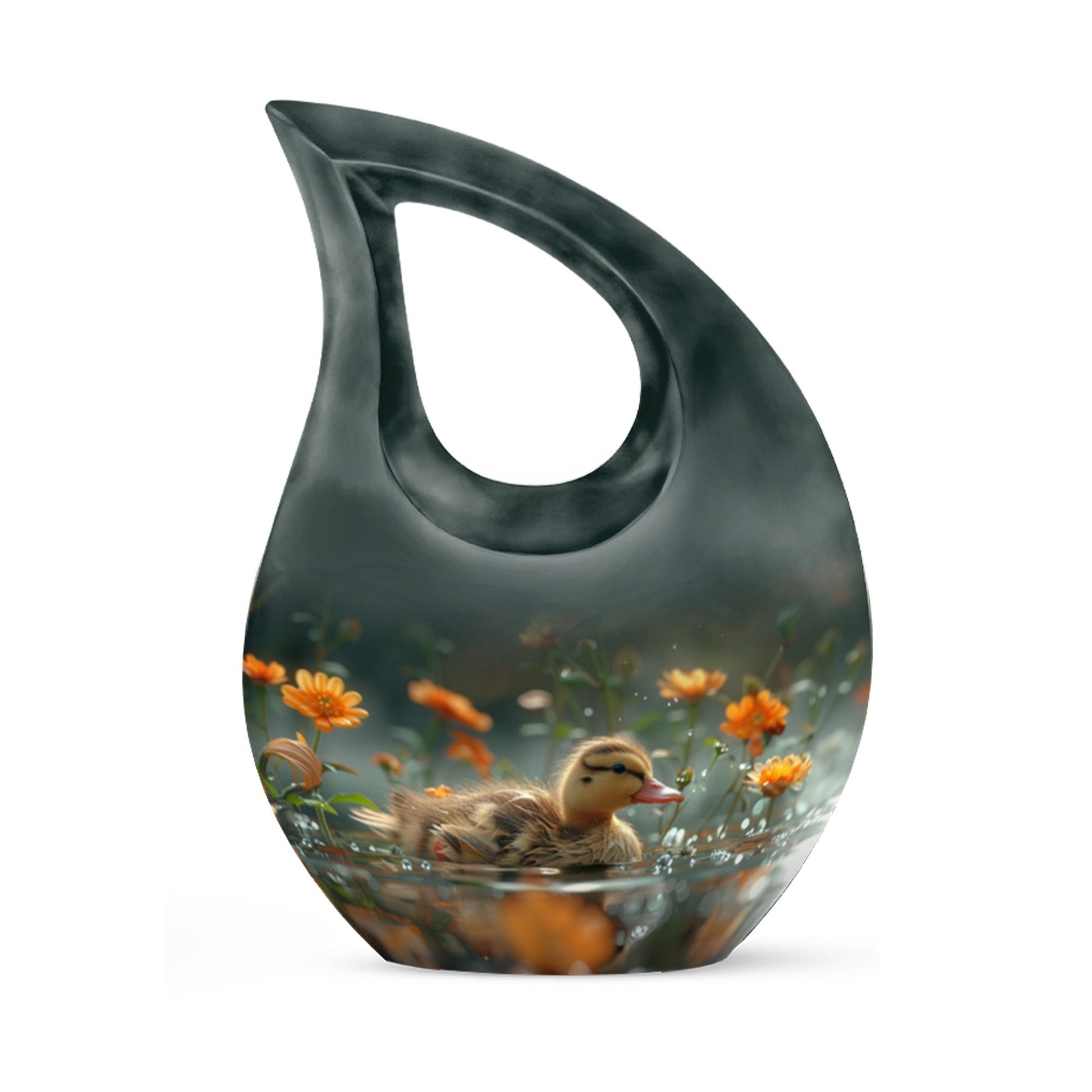 10-inch Dawn Flower Duckling Urn 