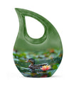 Duck Funeral Urn For Ashes - Green Cremation Urn For Men & Women