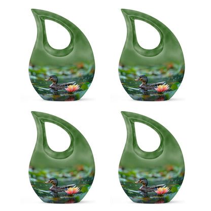 Green Personalized Bird Cremation Urn for Men & Women - 10-inch, 200 cu in - Yatskia