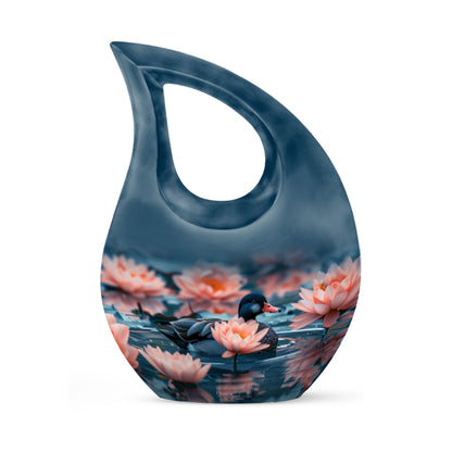 Personalized Flower Cremation Urn for Human Ashes - 10-inch, 200 cu in - Yatskia