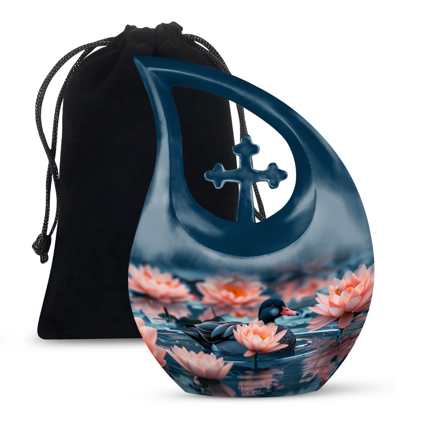 Personalized Flower Cremation Urn for Human Ashes - 10-inch, 200 cu in - Yatskia