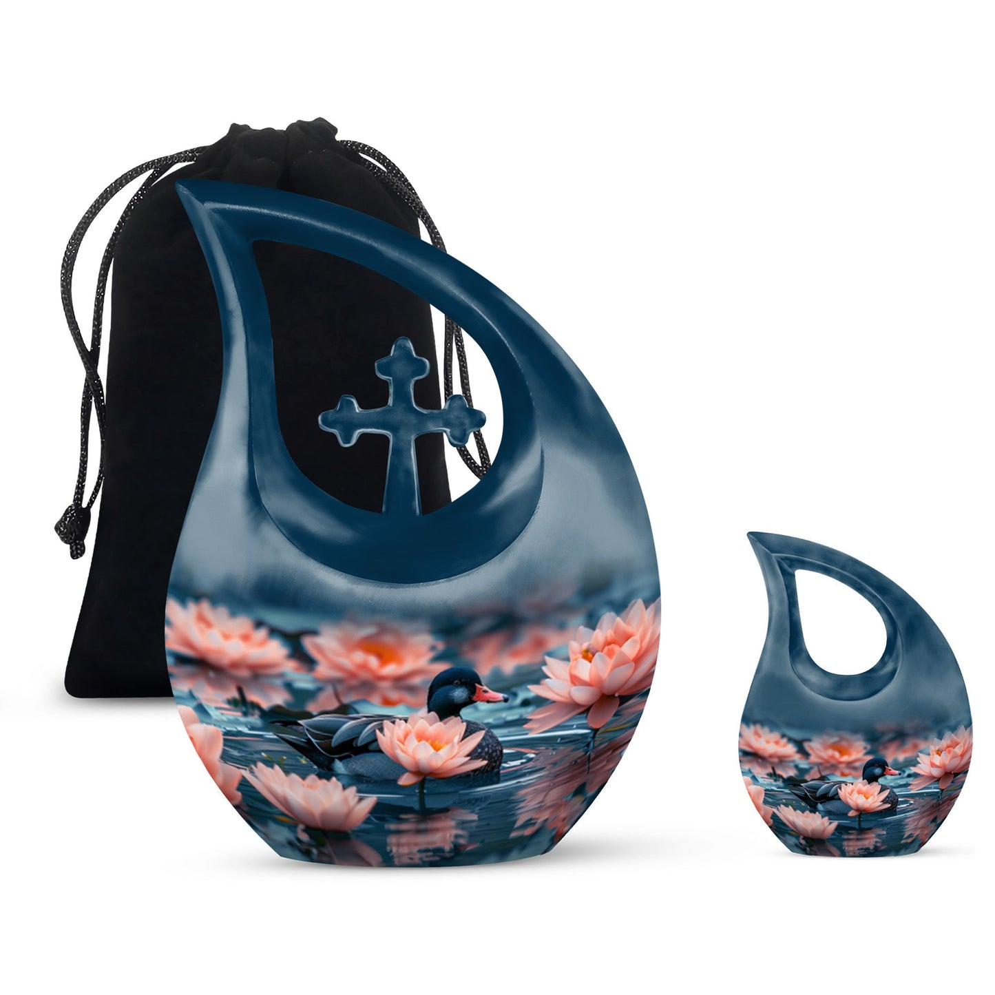 Personalized Flower Cremation Urn for Human Ashes - 10-inch, 200 cu in - Yatskia