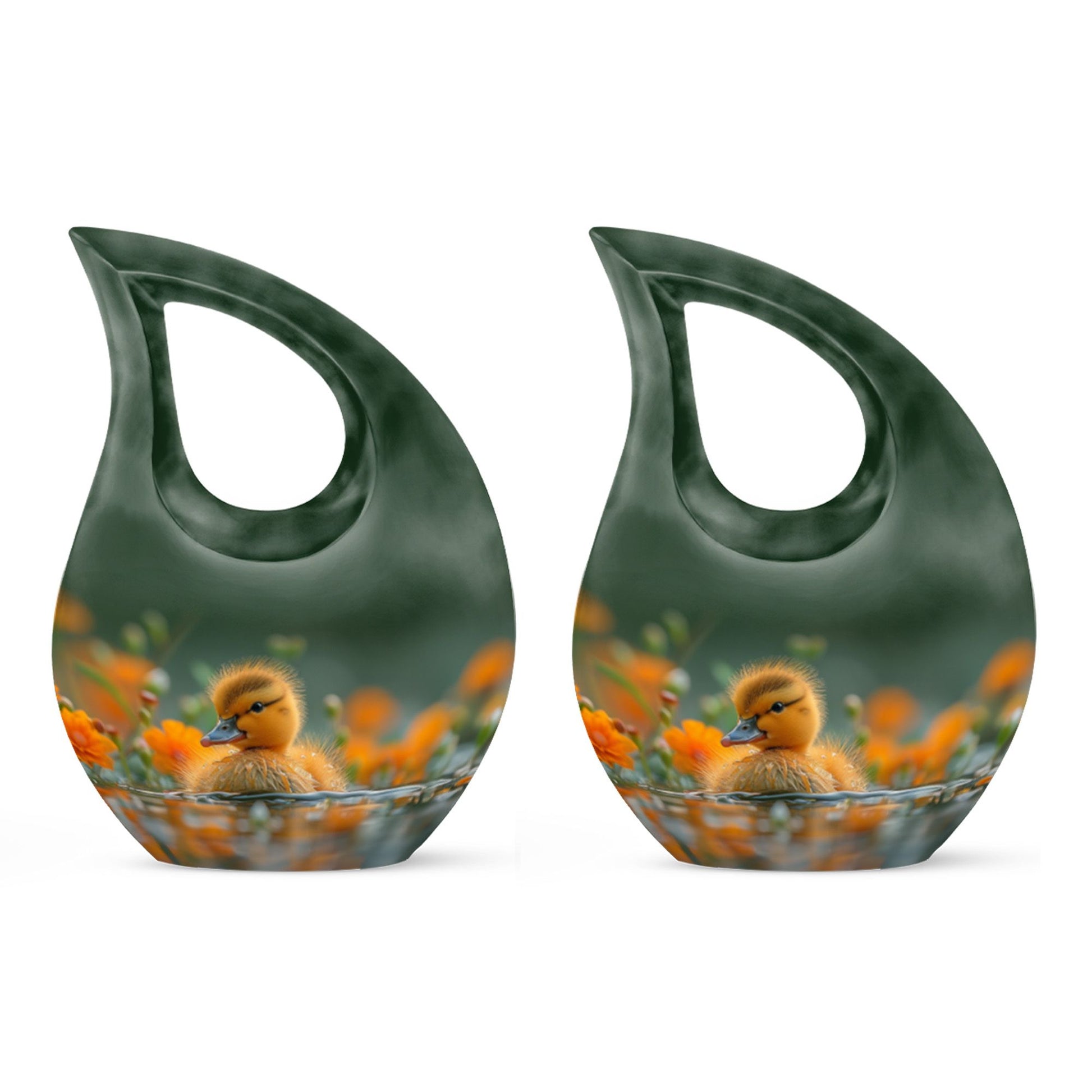 Golden Duckling Memorial Urn Set - Duck Cremation Urn For Ashes