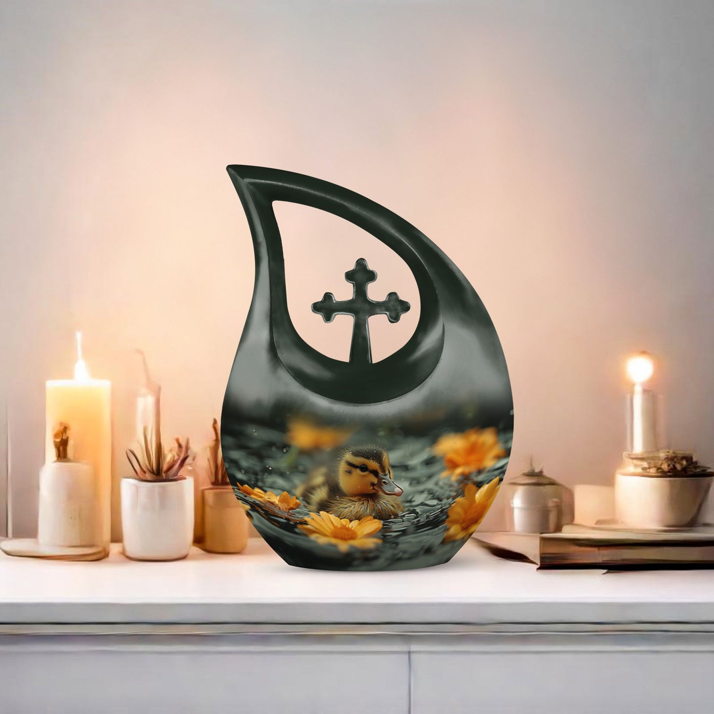 10-inch Duckling's Sunset Bloom Urn 