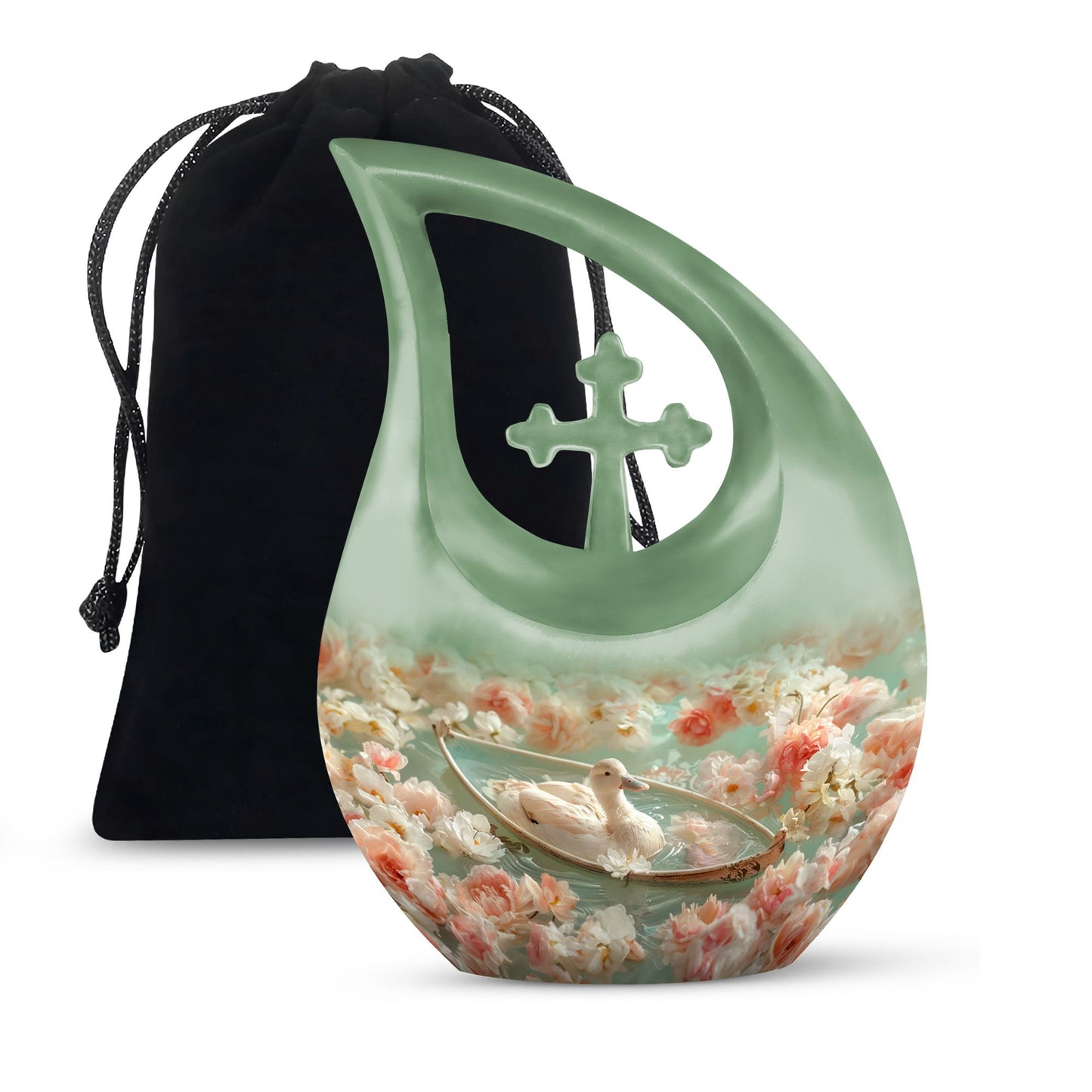 10-inch Duck's Floral Voyage memorial urn