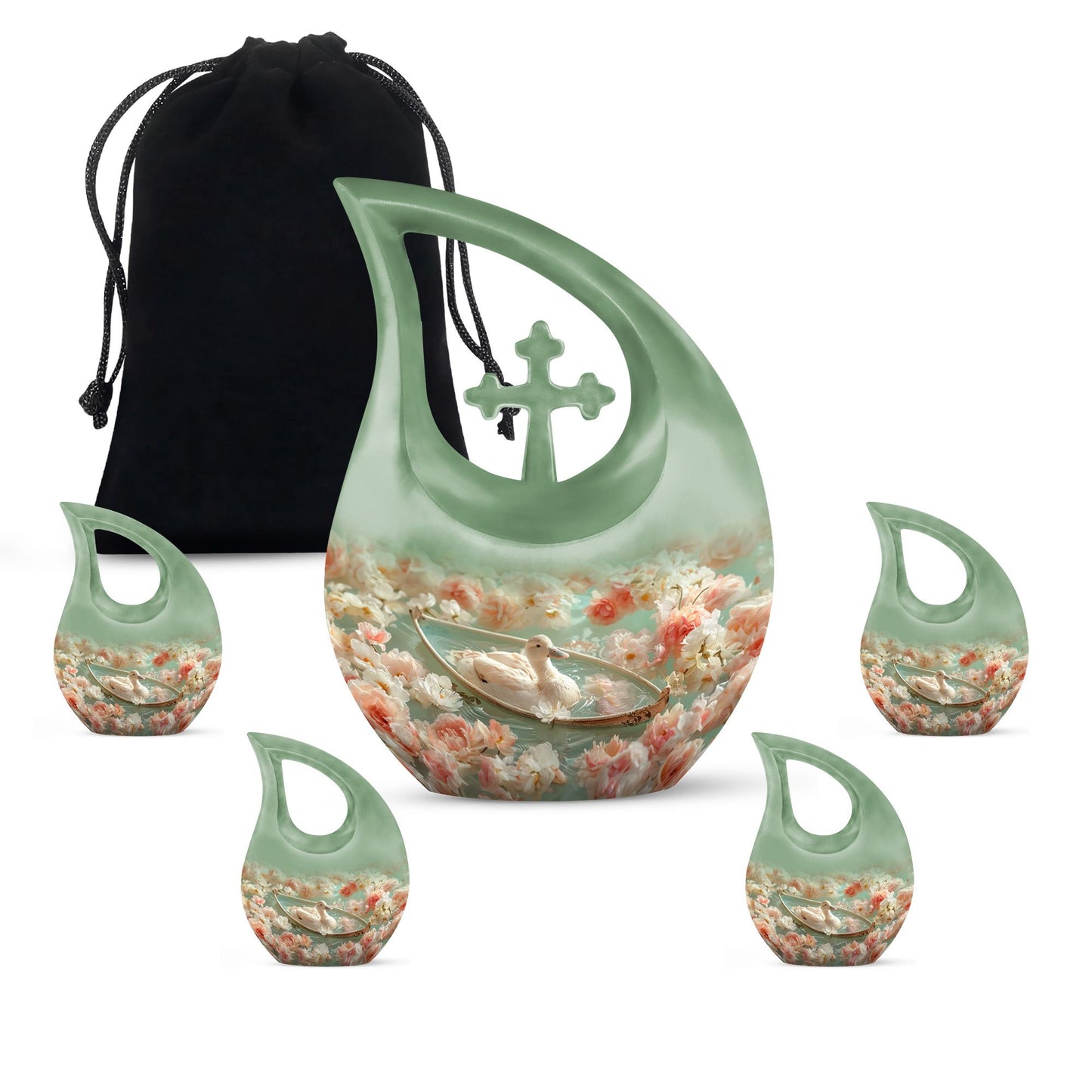 10-inch Duck's Floral Voyage memorial urn