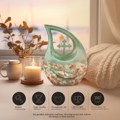 10-inch Duck's Floral Voyage memorial urn