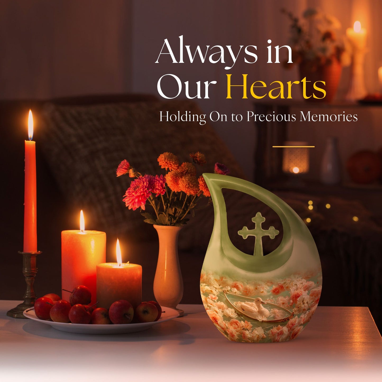 10-inch Duck's Floral Voyage memorial urn