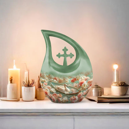10-inch Duck's Floral Voyage memorial urn
