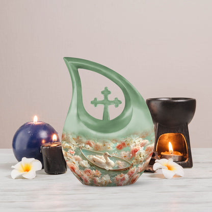 10-inch Duck's Floral Voyage memorial urn