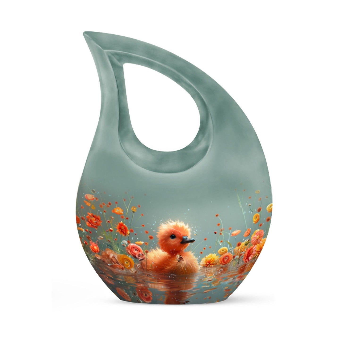 Personalized Flower Keepsake Urn for Human Ashes - 10-inch, 200 cu in - Yatskia
