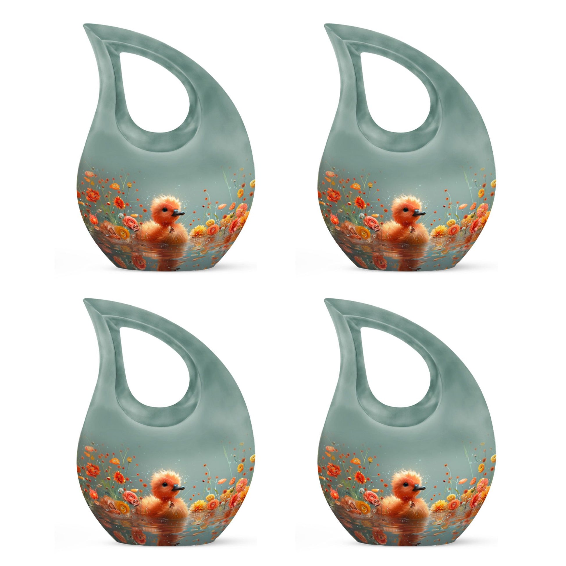 Baby Duck Memorial Urn Combo Set - Large And Keepsake Ashes Urn