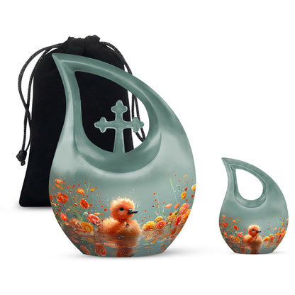 Personalized Flower Keepsake Urn for Human Ashes - 10-inch, 200 cu in - Yatskia