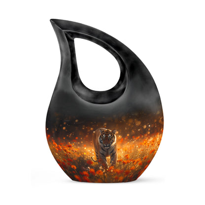 Personalized Tiger Cremation Urn for Human Ashes - 10-inch, 200 cu in - Yatskia