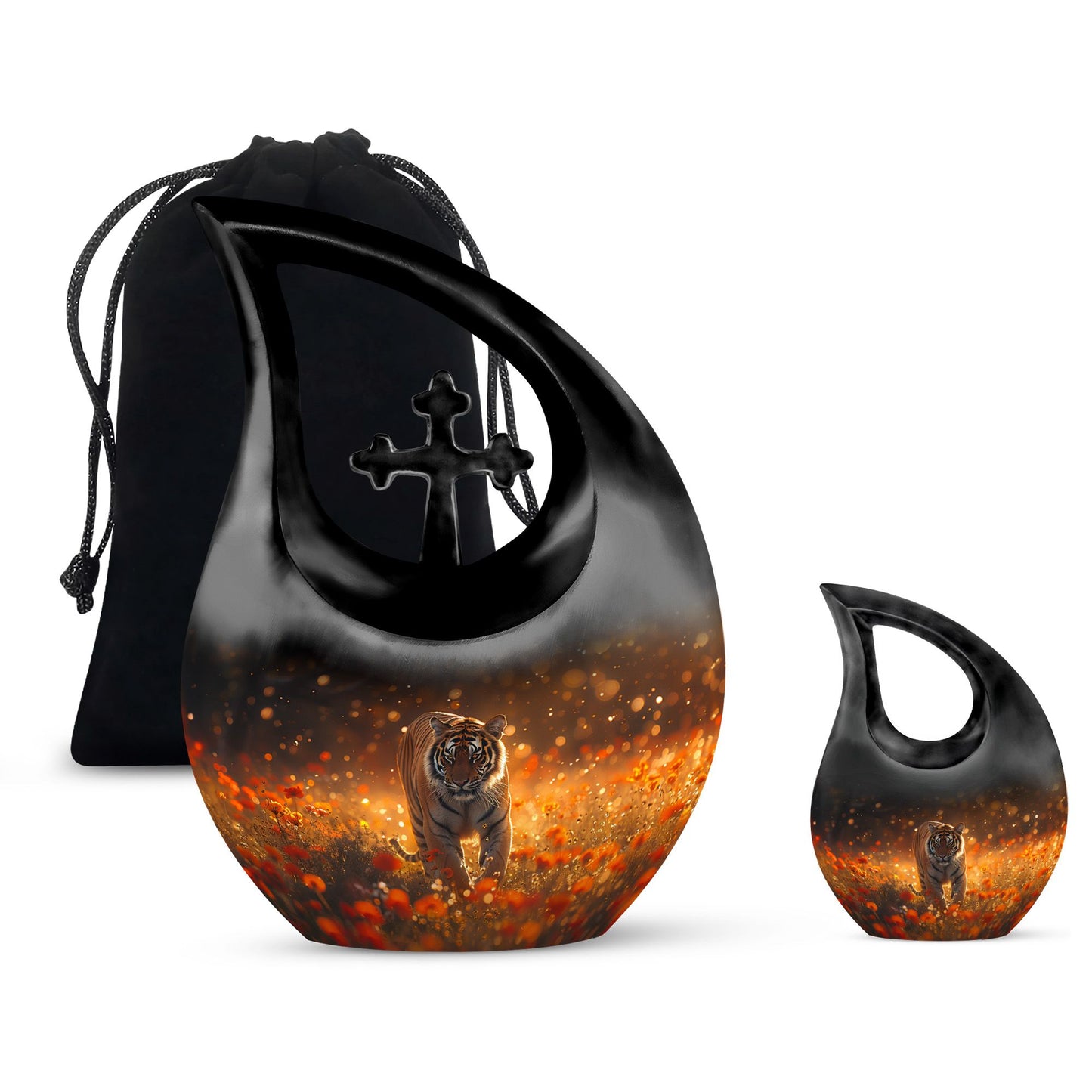 Personalized Tiger Cremation Urn for Human Ashes - 10-inch, 200 cu in - Yatskia