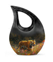 10-inch Floral Tiger Stalk Urn 