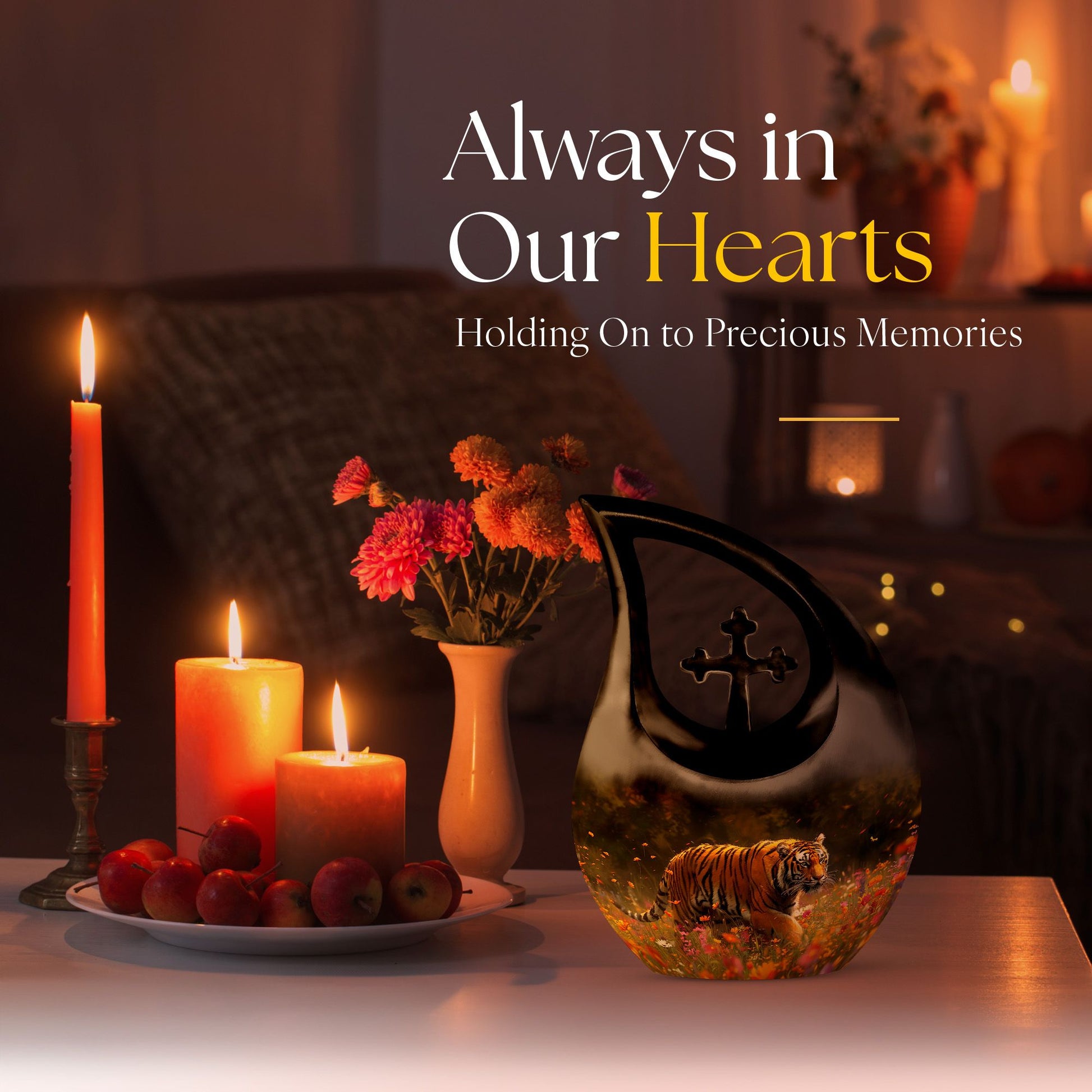 10-inch Floral Tiger Stalk Urn 