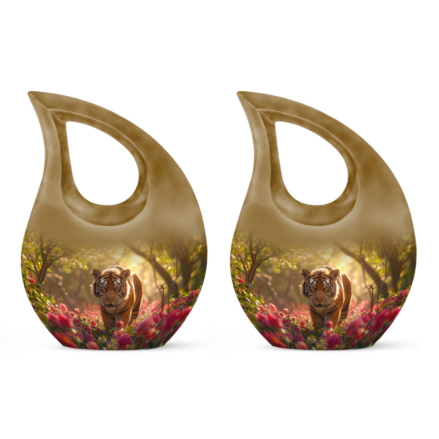 Personalized Tiger Cremation Urn for Human Ashes - 10-inch, 200 cu in - Yatskia