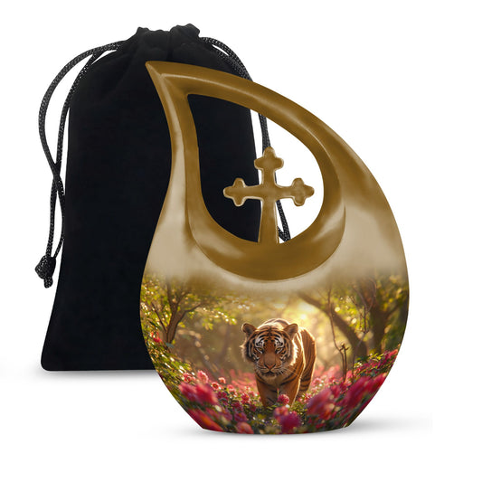 Aluminium Tiger's Floral Domain Urn 