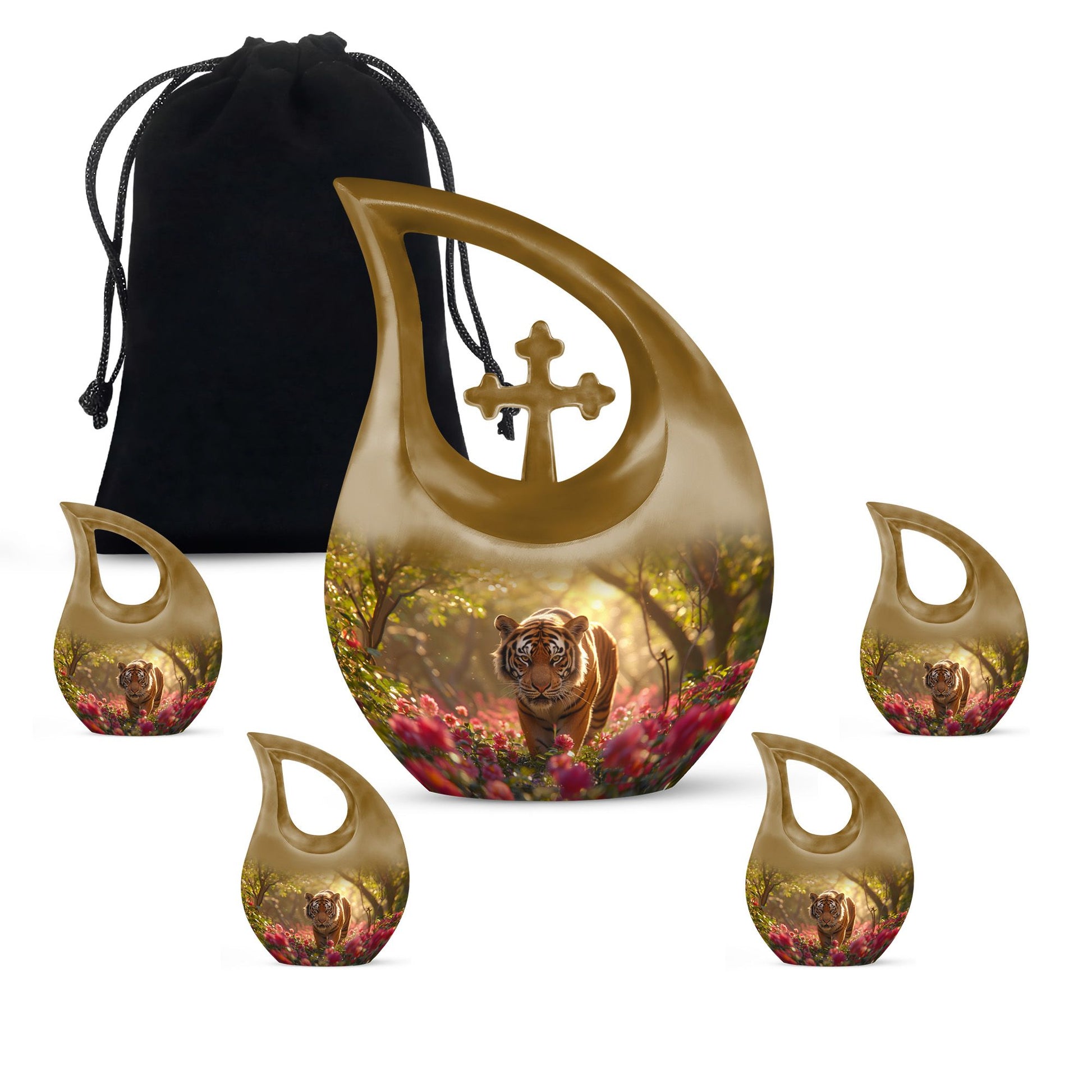 Aluminium Tiger's Floral Domain Urn 