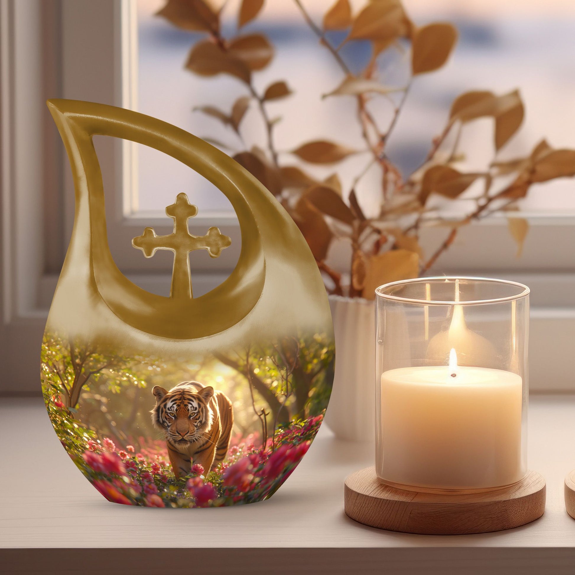 Aluminium Tiger's Floral Domain Urn 