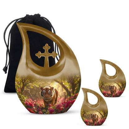 Personalized Tiger Cremation Urn for Human Ashes - 10-inch, 200 cu in - Yatskia