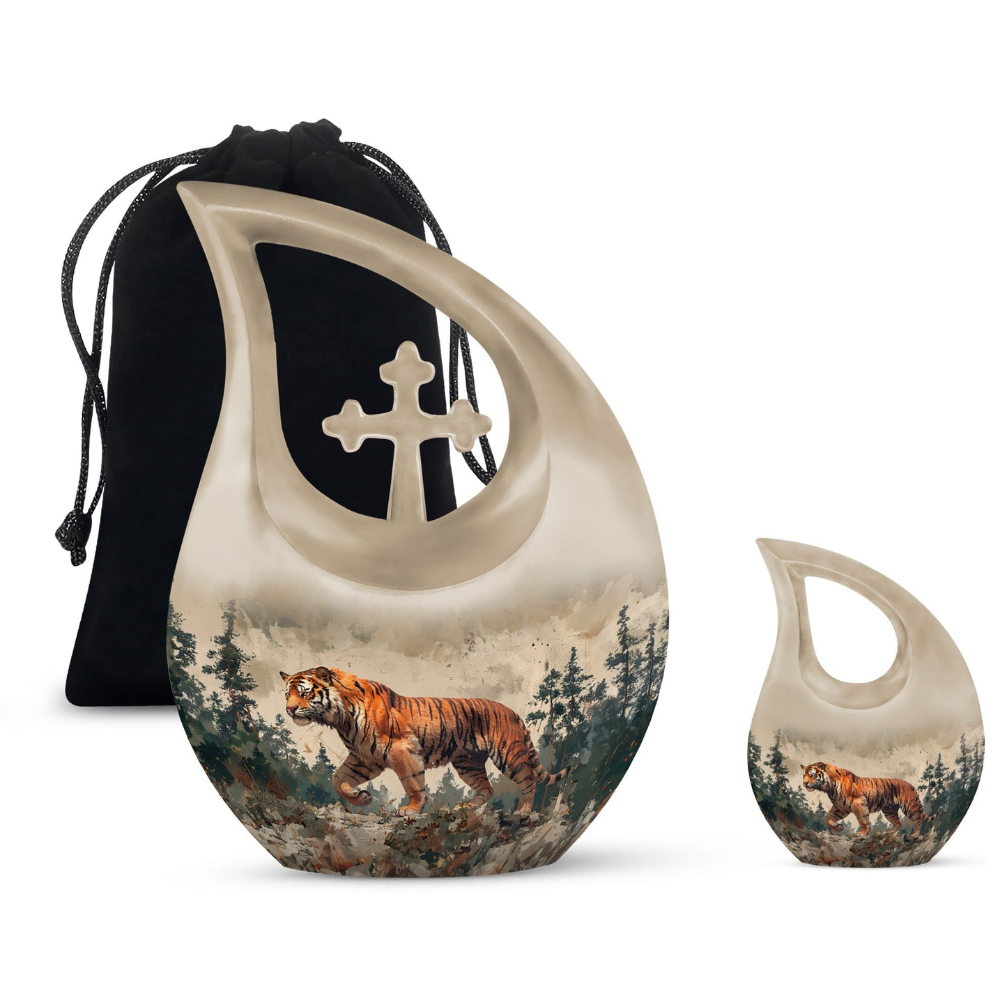Personalized Tiger Cremation Urn for Adults - 10-inch, 200 cu in - Yatskia
