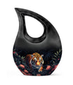 Hungry Black Tiger Cremation Urn - Burial Urn For Ashes