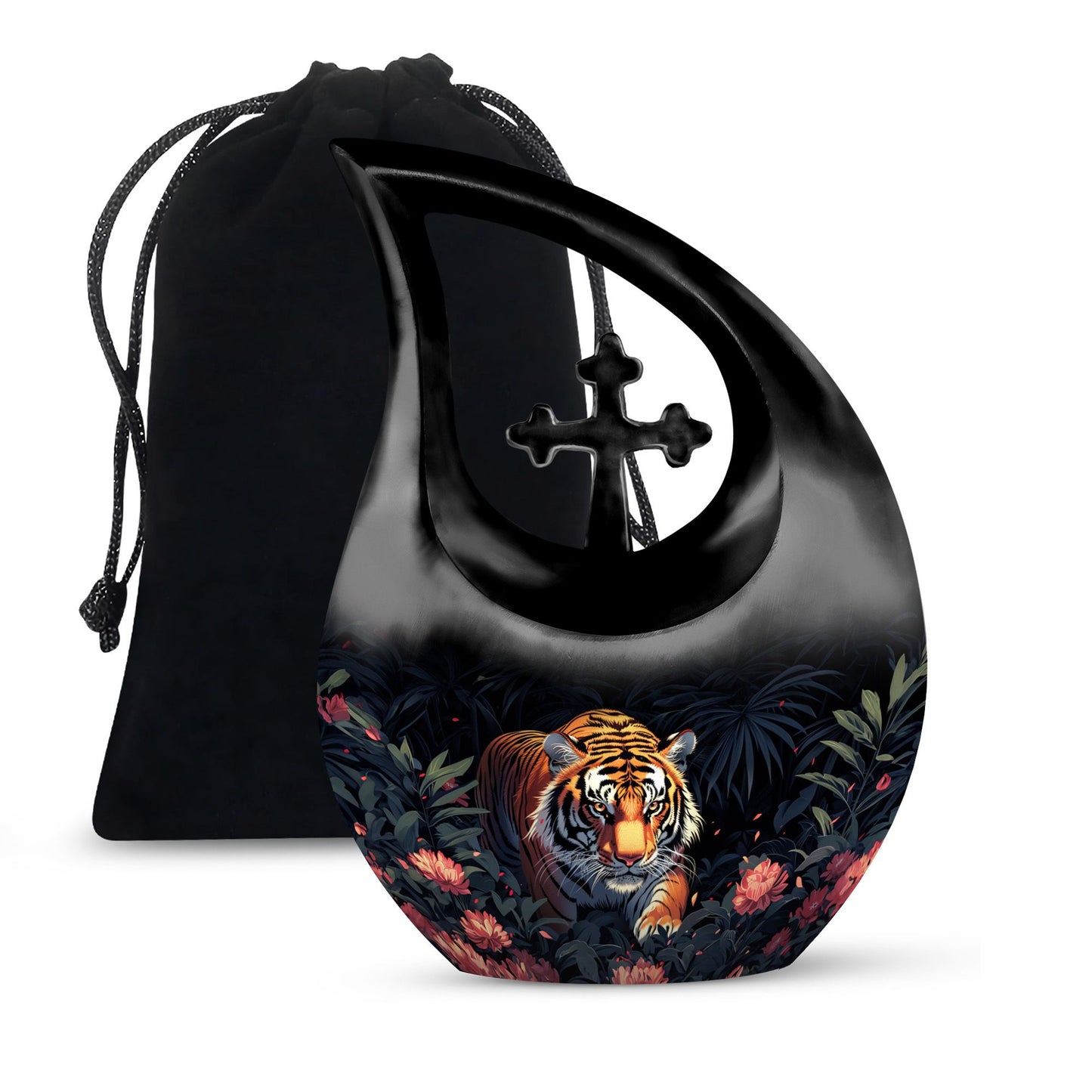 10-inch floral predator urn