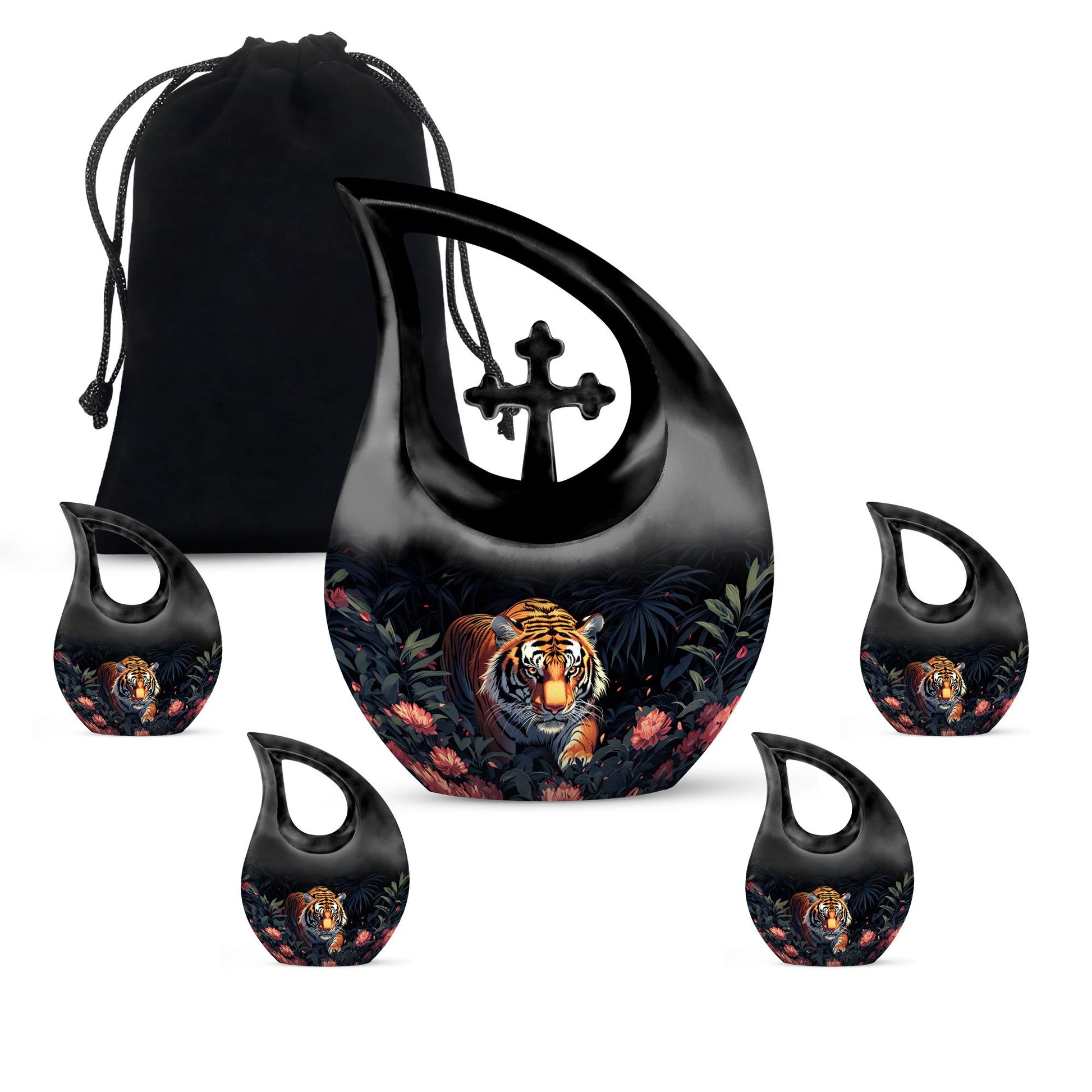 10-inch floral predator urn