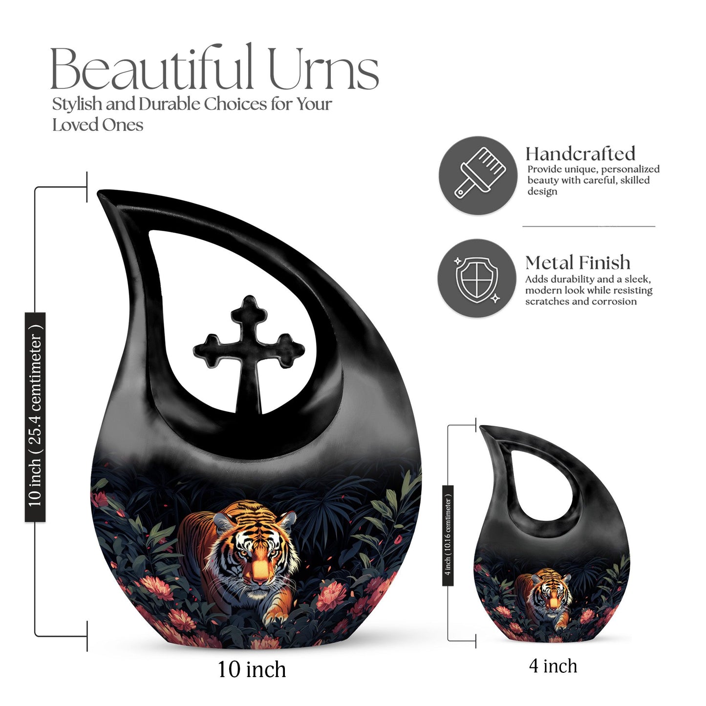 10-inch floral predator urn