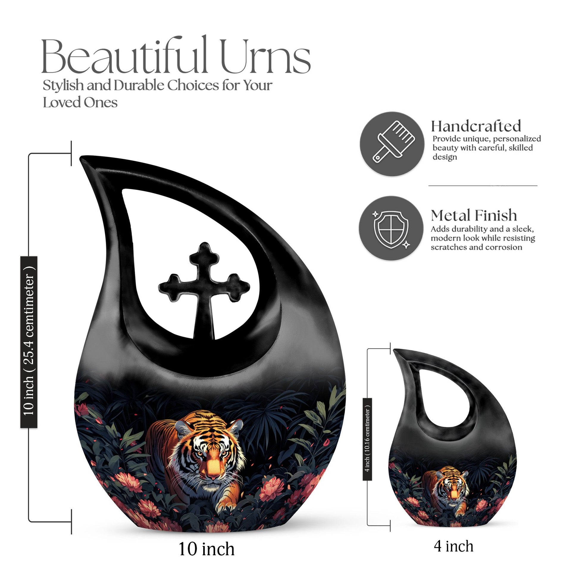 10-inch floral predator urn